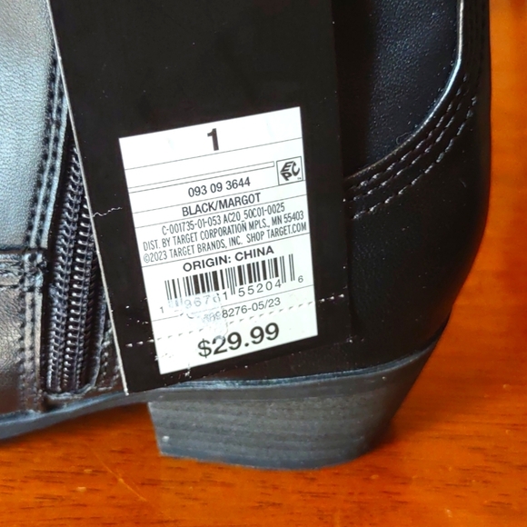 NWT Art Class Girls Margot Black Western Boots Size 1 - Picture 5 of 5